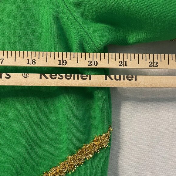 American Rag Unisex L Christmas Tree Hoodie Tinsel Pom Poms Ugly Sweater - Picture 8 of 9